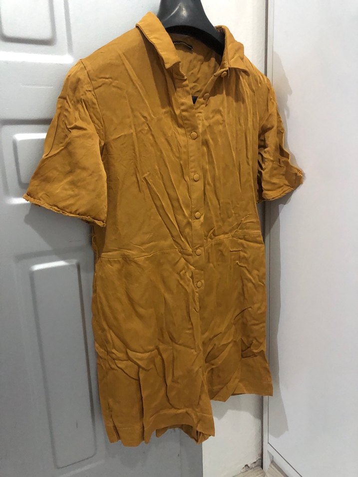 Trendyol Kadın Hardal Kısa Kollu Tulum - Görsel 4