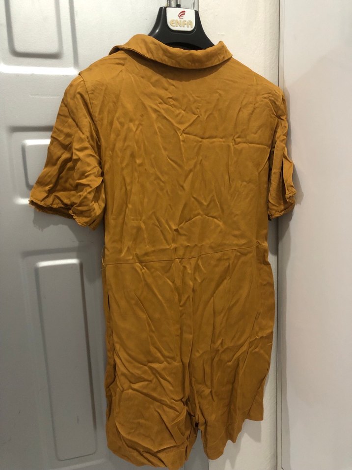 Trendyol Kadın Hardal Kısa Kollu Tulum - Görsel 2