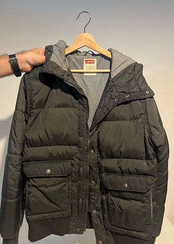 Levis Levi S Siyah Kapusonlu Sisme Mont