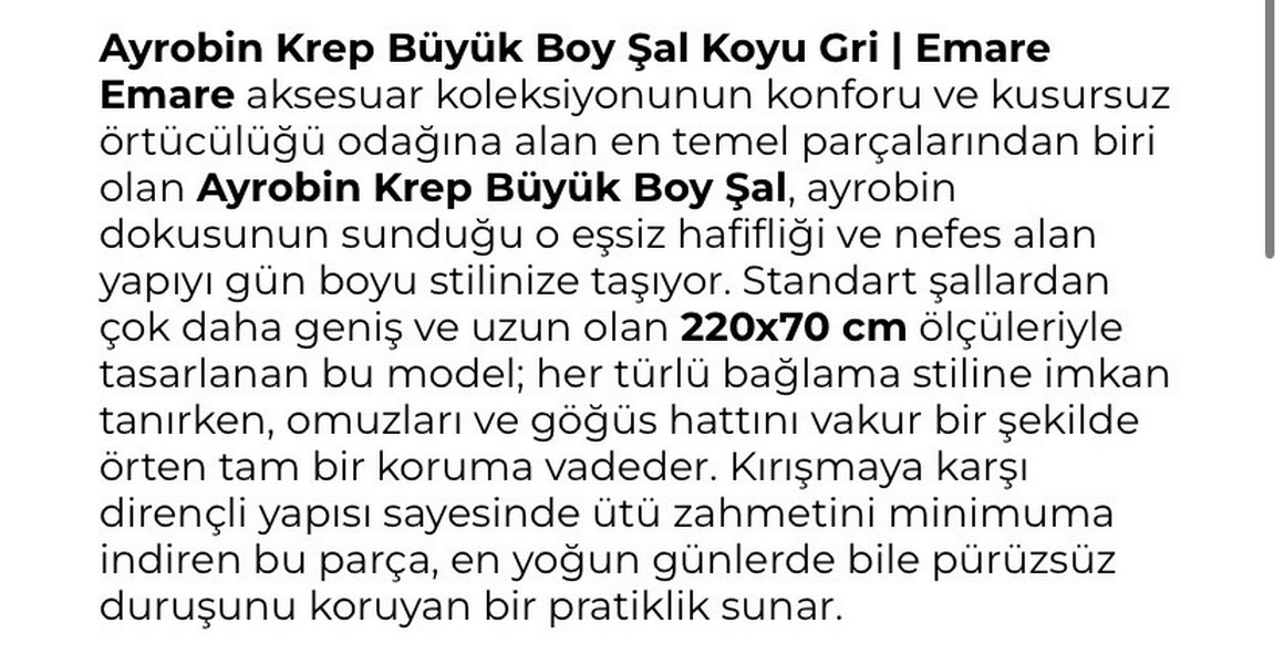 Gri Düz Şal  Rahat ve Şık — görsel 3/3