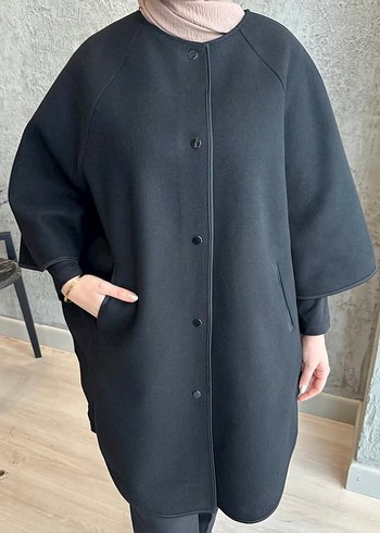 Diğer Siyah Oversize Dik Yaka Panco