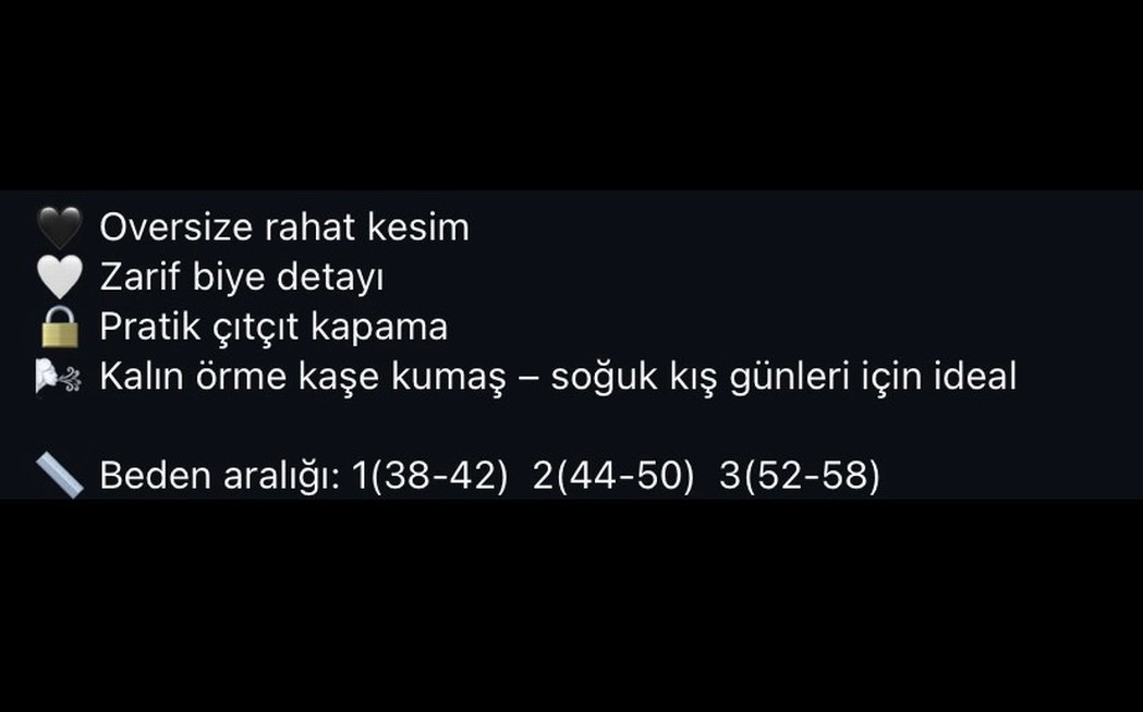 Siyah Oversize Dik Yaka Panço — görsel 4/5