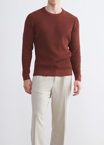 U.S Polo Assn. Kiremit Tonlarinda Minimal Triko Kazak