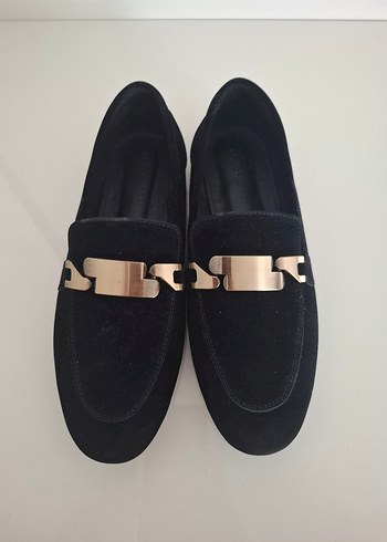 Marjin Siyah Suet Loafer