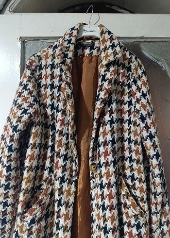 Kahverengi Desenli Uzun Kadın Kaban - Görsel 3