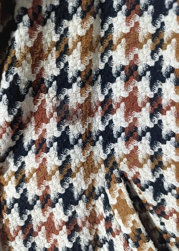 Kahverengi Desenli Uzun Kadın Kaban - Görsel 4