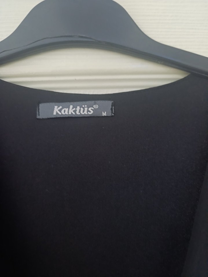 Siyah Uzun V Yaka Kadın Elbise - Görsel 2