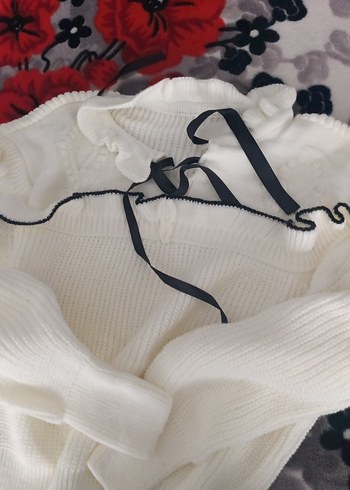 Kadın Beyaz Fırfırlı Gotik Atkı 2 âdet - Görsel 5