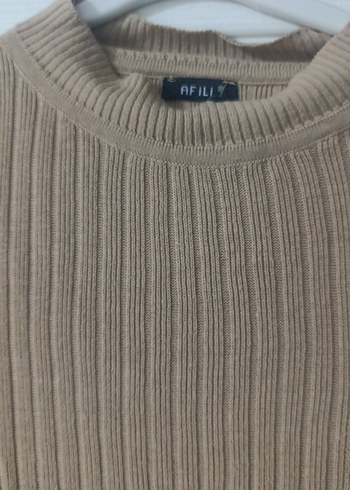 Bej Kadın Uzun Kollu Pilili Triko Takım - Görsel 3