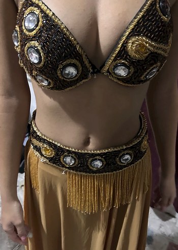 Boncuk taş işlemeli dansöz kostüm - Görsel 9