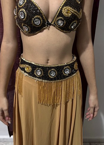 Boncuk taş işlemeli dansöz kostüm - Görsel 2