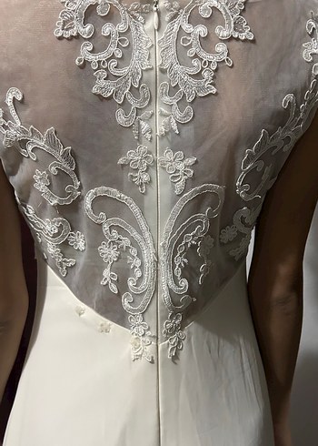 Beyaz Sade Gelinlik - Görsel 8