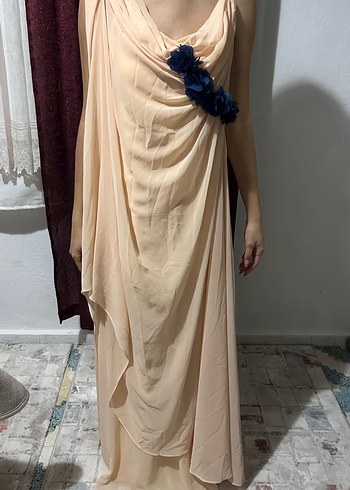 Askısız, Salaş, Midi Abiye Elbise - Görsel 6