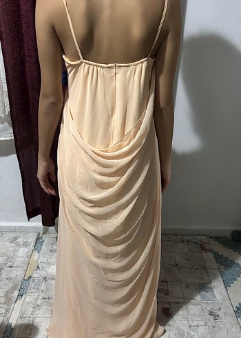 Askısız, Salaş, Midi Abiye Elbise - Görsel 4