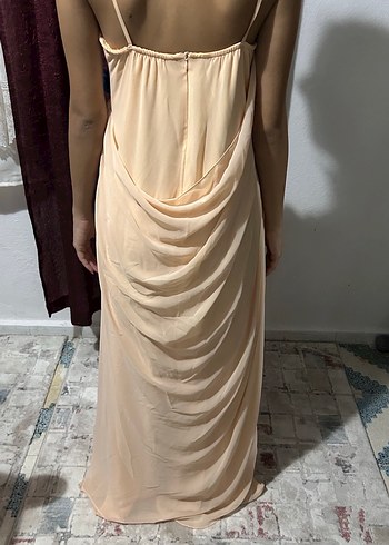 Askısız, Salaş, Midi Abiye Elbise - Görsel 3