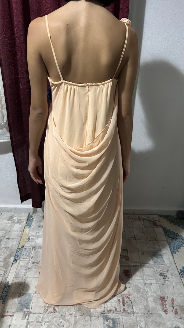 Askısız, Salaş, Midi Abiye Elbise - Görsel 4