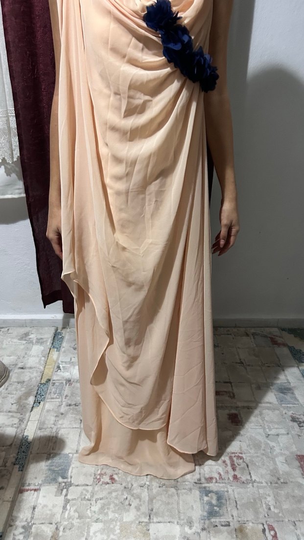 Askısız, Salaş, Midi Abiye Elbise - Görsel 5