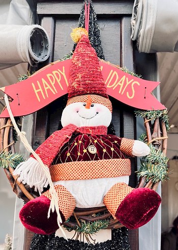 Renkli Kardan Adam Figürlü Kapı Süsü - Görsel 2