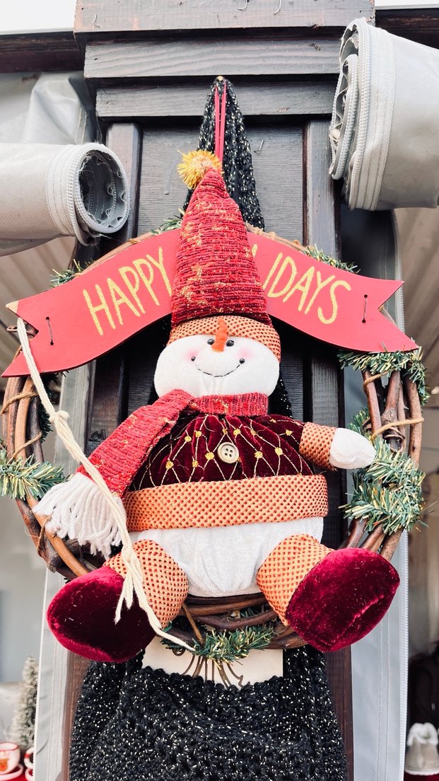 Renkli Kardan Adam Figürlü Kapı Süsü - Görsel 3