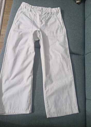 9 Yaş Beden beyaz Renk Beyaz Kot Pantalon