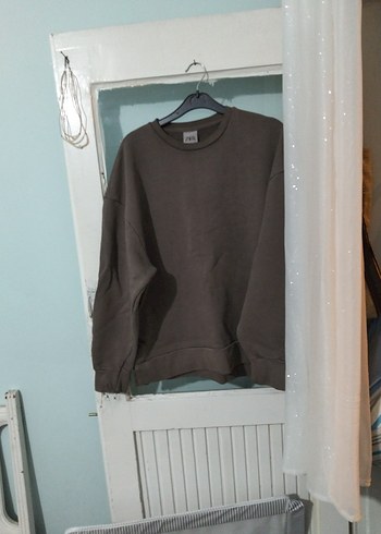 kahve Oversize erkek Sweatshirt(bor)
