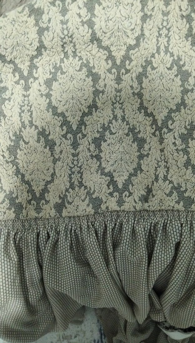 Gri Nakışlı tek kişilik koltuk Örtüsü - Görsel 2