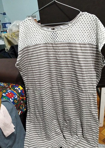 Gri Çizgili Tişörtü( çini) - Görsel 2