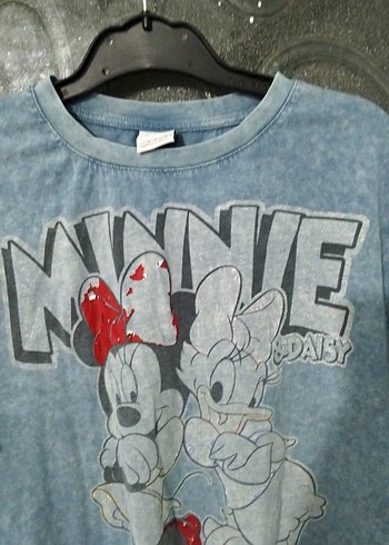 Kız Çocuk Gri Denim Baskılı Tişört 15 yas(Çin) - Görsel 2