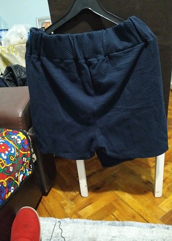 Düğmeli Koyu Mavi Mini  şort Etek( çini) - Görsel 4