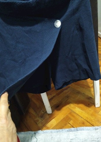 Düğmeli Koyu Mavi Mini  şort Etek( çini) - Görsel 2