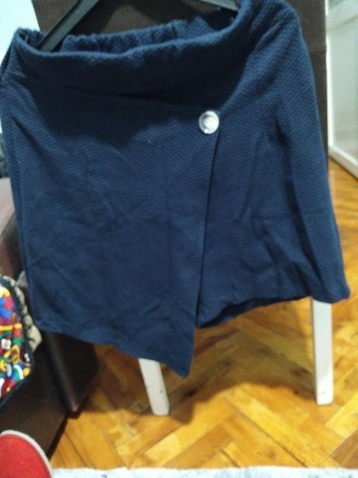 Düğmeli Koyu Mavi Mini  şort Etek( çini) - Görsel 3