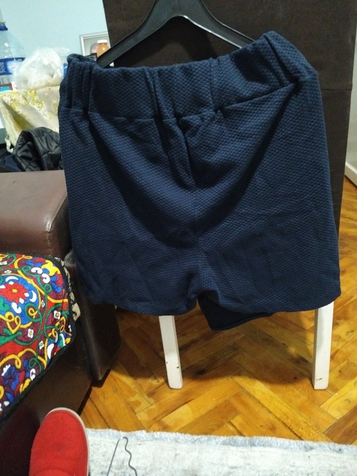 Düğmeli Koyu Mavi Mini  şort Etek( çini) - Görsel 4