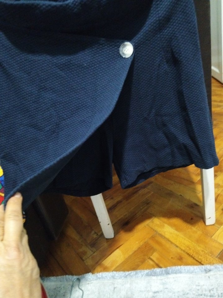 Düğmeli Koyu Mavi Mini  şort Etek( çini) - Görsel 2