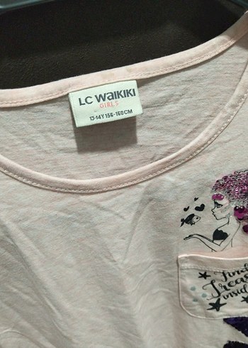 Kız Çocuk Pembe Payetli Tişört( çini) - Görsel 4