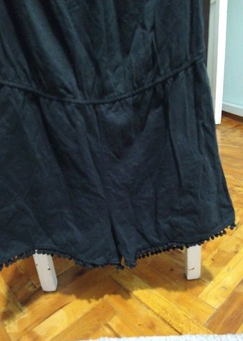 Kadın Siyah Keten Bohem Kısa Tulum( çini) - Görsel 4