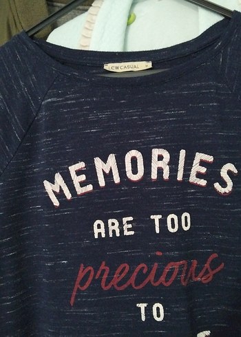 Desenli Lacivert (bord) Tişörtü - Görsel 2