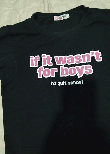 Kız Siyah Baskılı Gotik Tişört(OOO) - Görsel 2