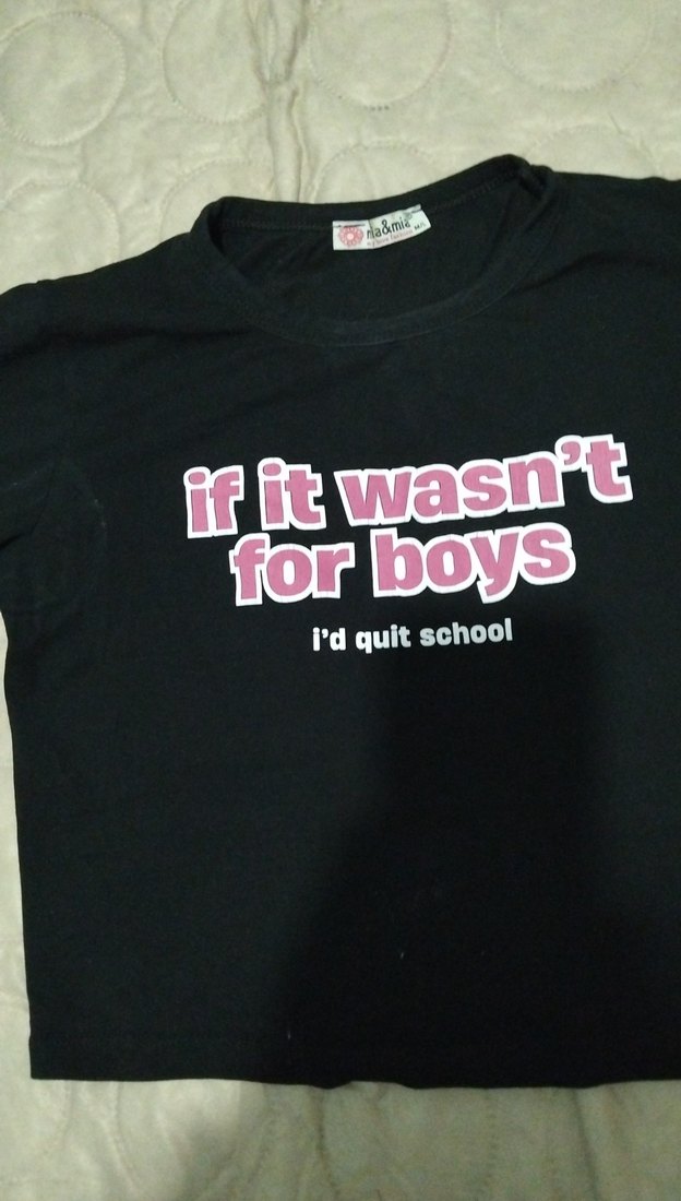 Kız Siyah Baskılı Gotik Tişört(OOO) - Görsel 2