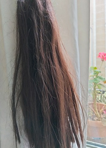 Bej Saten Bohem Tarzı Saç Aksesuarı. 35 cm. - Görsel 3