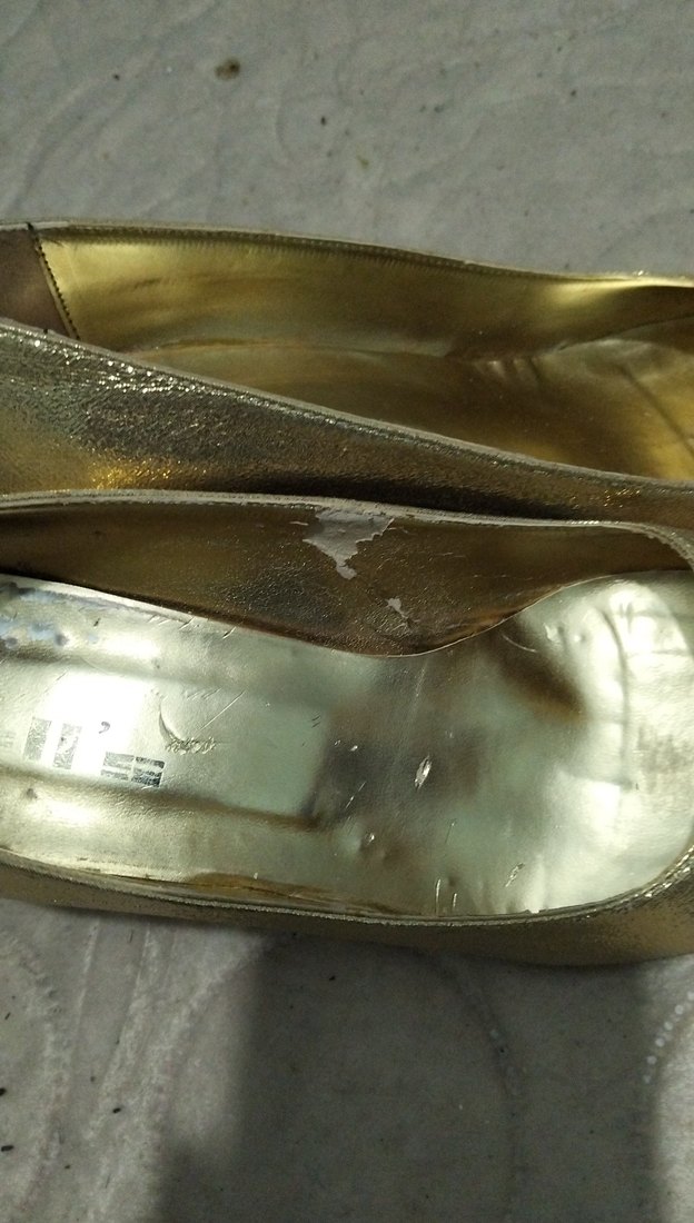 Altın Renkli Stiletto Topuklu Kadın Ayakkabı. topuk 5 cm - Görsel 5