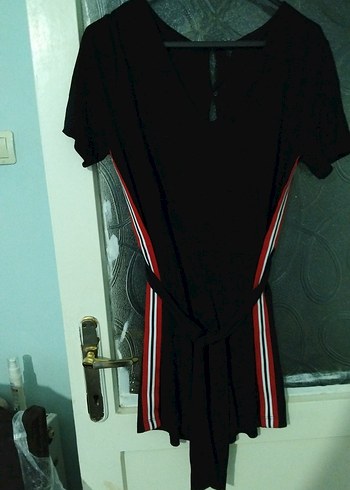 Kısa Kollu Siyah Kadın TulumSS - Görsel 4