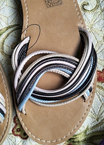 Nakışlı Çok Renkli Bohem Kadın Sandalet(çant içi) - Görsel 2