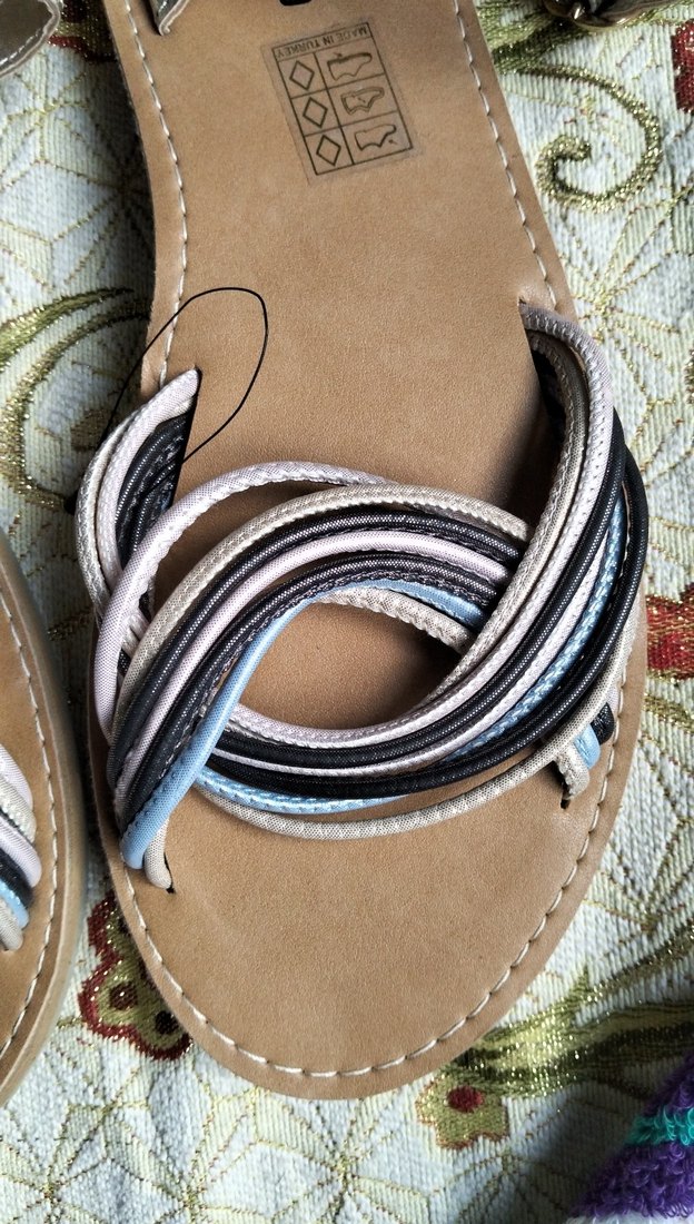 Nakışlı Çok Renkli Bohem Kadın Sandalet(çant içi) - Görsel 2