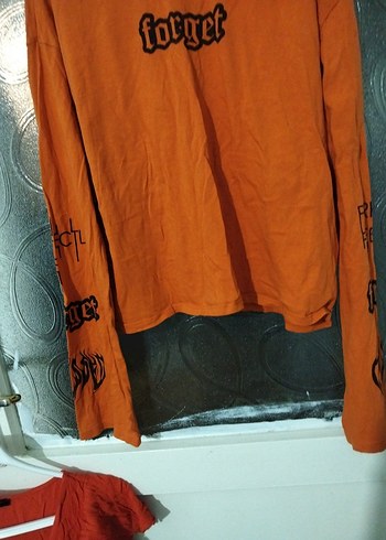 Turuncu Baskılı Kadın Sweatshirt KK - Görsel 4