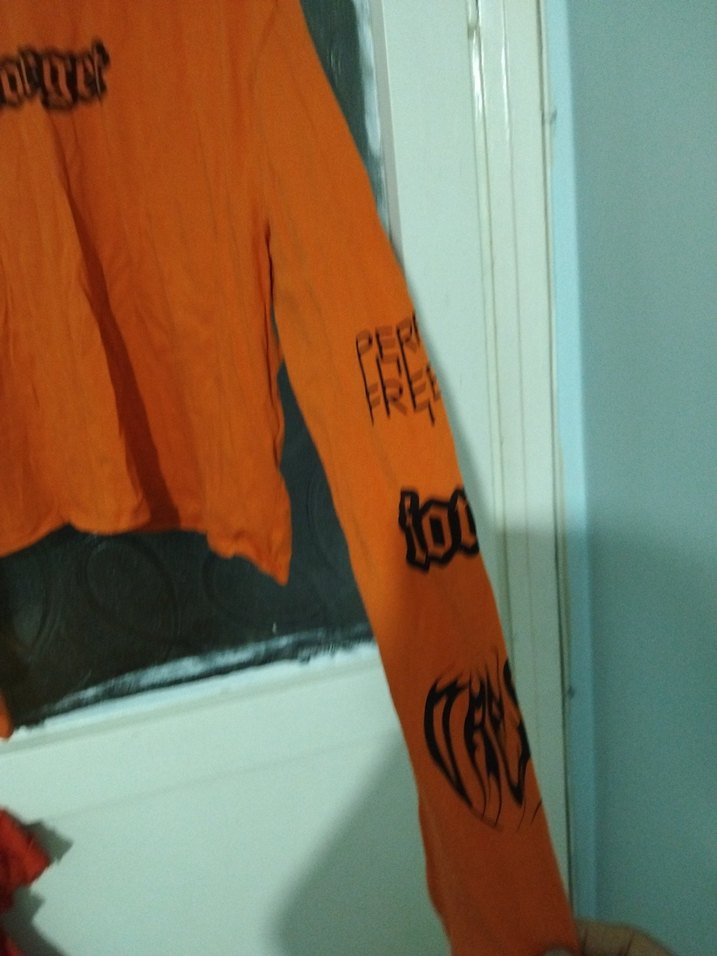 Turuncu Baskılı Kadın Sweatshirt KK - Görsel 3