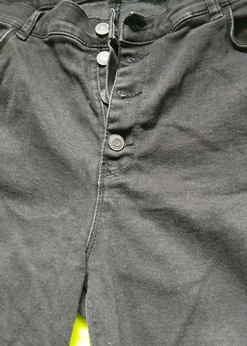 Düğmeli Siyah Kadın  Jean (öz) - Görsel 3