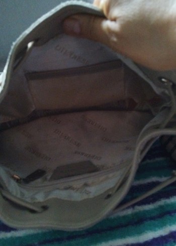 bej Süet deri Buckled Bohem El Çantası - Görsel 5