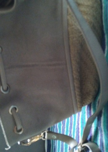 bej Süet deri Buckled Bohem El Çantası - Görsel 3