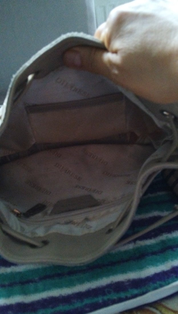 bej Süet deri Buckled Bohem El Çantası - Görsel 5