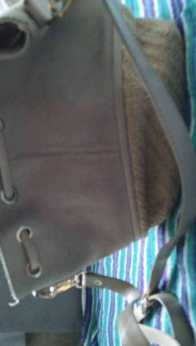 bej Süet deri Buckled Bohem El Çantası - Görsel 3